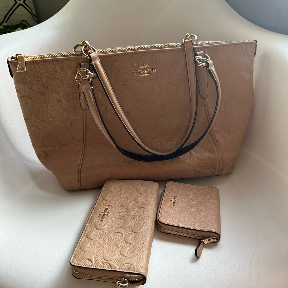Large coach bag and TWO wallets!!!!!
